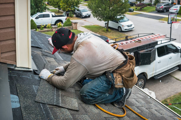 Professional Flat Roof Repair technician working in Fernwood, ID